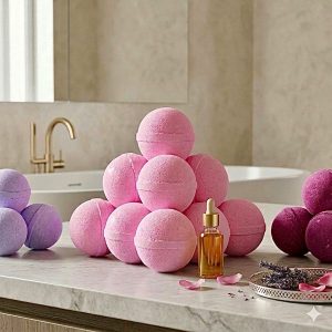 Bombe de baie efervescente cu Uleiuri Esențiale